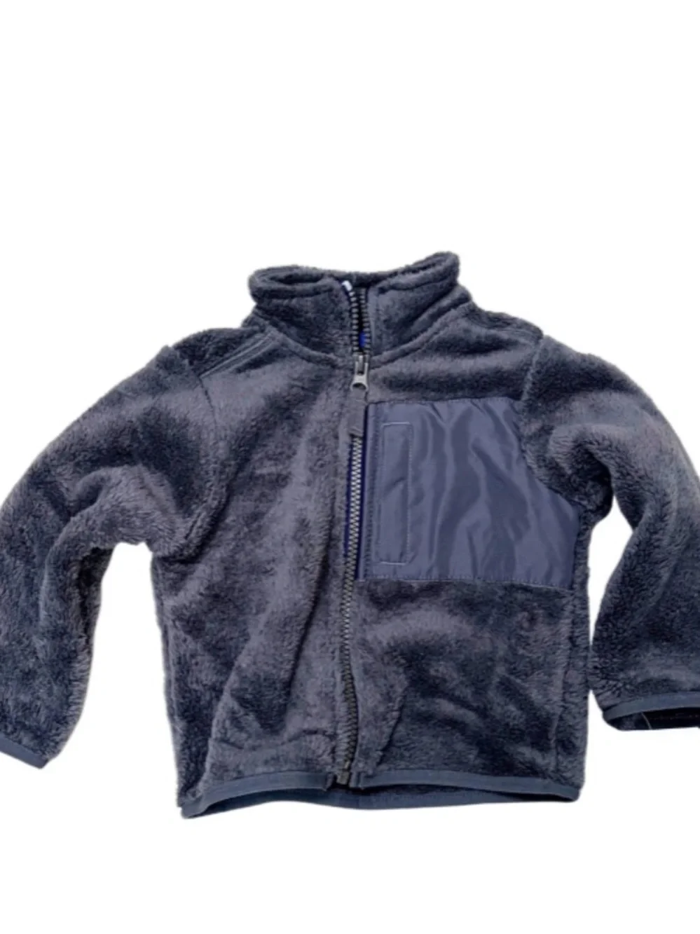NWT! Carter’s Kids' Dark Gray Fleece Full Zip Jacket; Teddy Bear Fleece